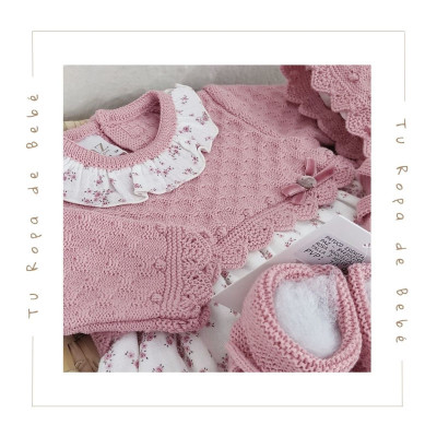 COLECCIÓN INVIERNO. Vestido con braga bebé niña DAMA Paz Rodríguez