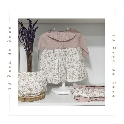 COLECCIÓN INVIERNO. Vestido con braga bebé niña FLEUR Martín Aranda
