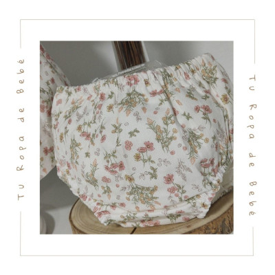 COLECCIÓN INVIERNO. Vestido con braga bebé niña FLEUR Martín Aranda