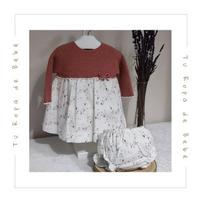 COLECCIÓN INVIERNO. Vestido con braga bebé niña FOREST Martín Aranda