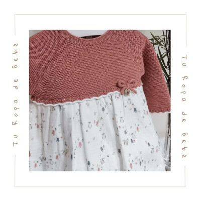 COLECCIÓN INVIERNO. Vestido con braga bebé niña FOREST Martín Aranda