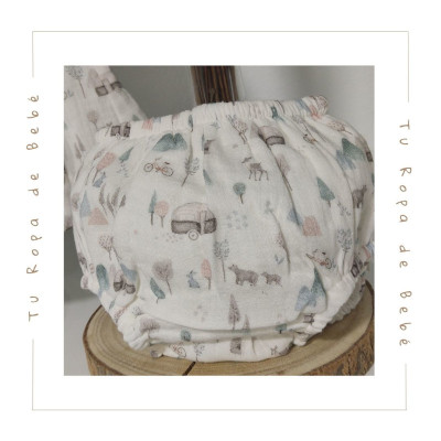 COLECCIÓN INVIERNO. Vestido con braga bebé niña TAUPE Martín Aranda