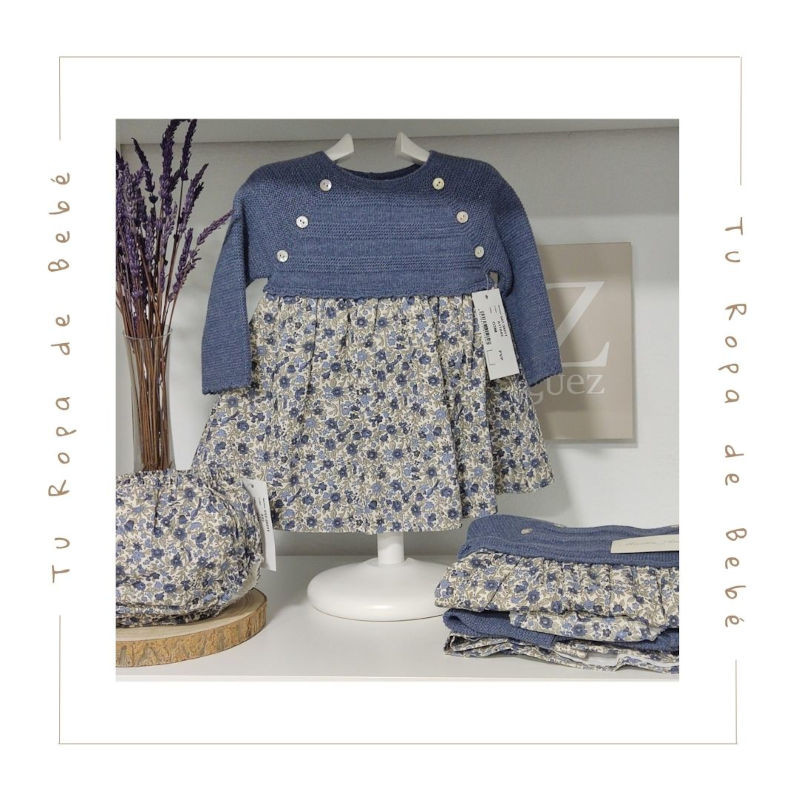 COLECCIÓN INVIERNO. Vestido con braga bebé niña NUIT Martín Aranda