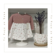 COLECCIÓN INVIERNO. Vestido con braga bebé niña GARDEN Martín Aranda