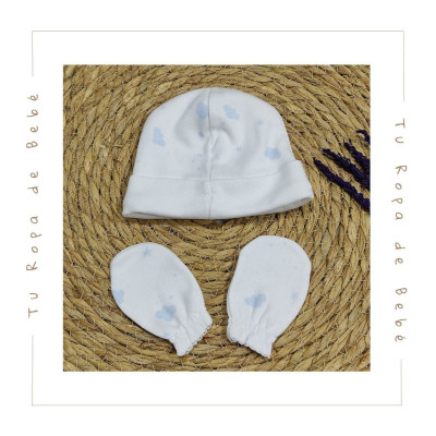 COLECCIÓN INVIERNO. Set de nacimiento bebé NUBES Babidu