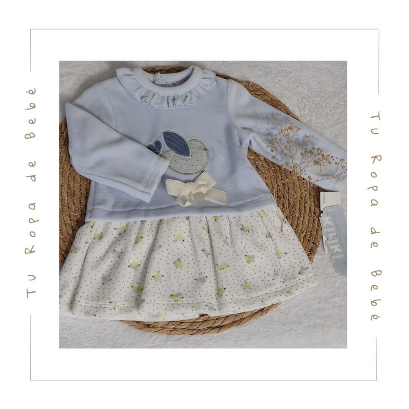 COLECCIÓN INVIERNO. Vestido bebé niña PÁJARO Kiriki