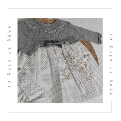 COLECCIÓN INVIERNO. Vestido con braga bebé niña Kiriki