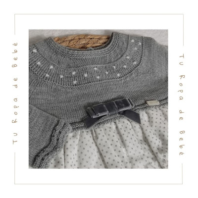 COLECCIÓN INVIERNO. Vestido con braga bebé niña Kiriki