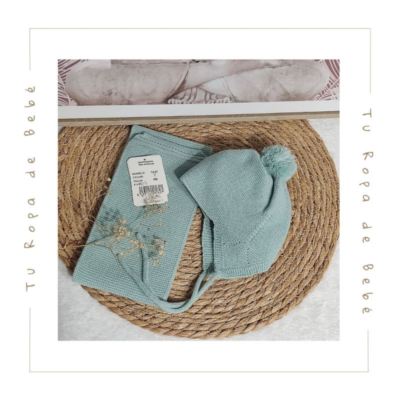 COLECCIÓN INVIERNO. Conjunto bufanda y gorro bebés Artesanía Granlei