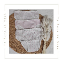 COLECCIÓN ATEMPORAL. Pack 3 bragas niña FLORES Diacar Linn